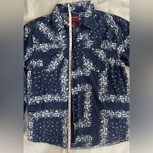 Chaps Men's Vintage 90’s Navy Western Button Down Shirt Size L - Picture 7 of 8